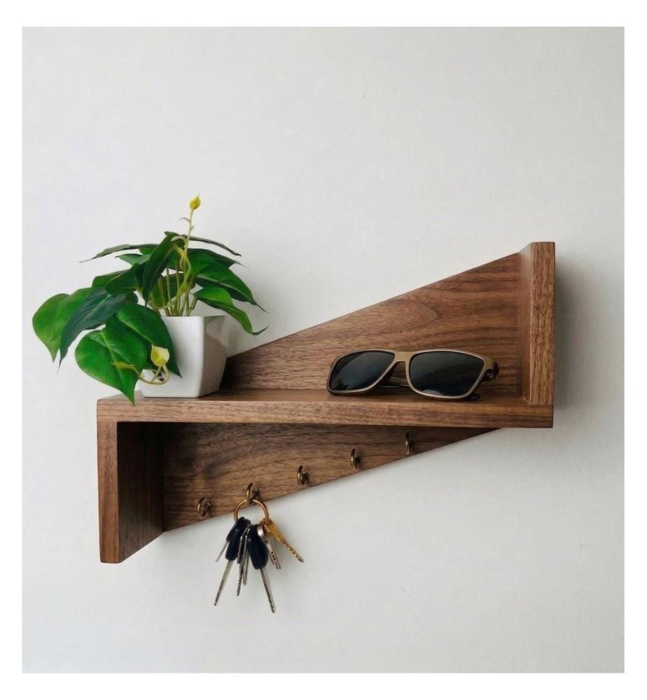 Dekoratives Wandregal aus Holz, 100 % Massivholz