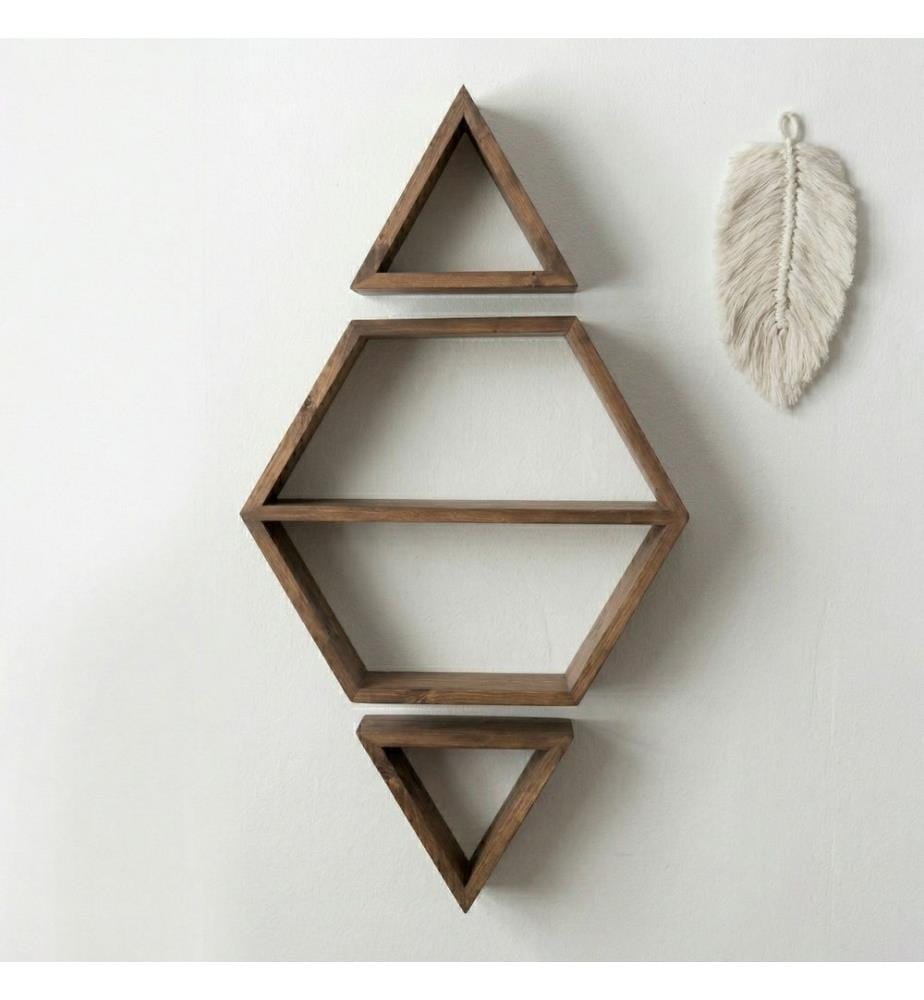 Dekoratives Wandregal aus Holz, 100 % Massivholz