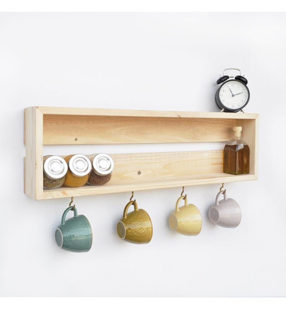Dekoratives Wandregal aus Holz, 100 % Massivholz
