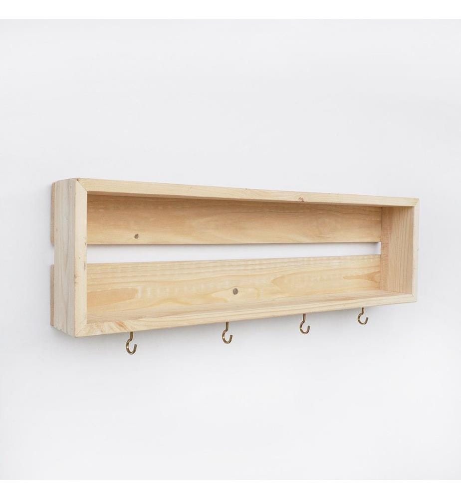 Dekoratives Wandregal aus Holz, 100 % Massivholz