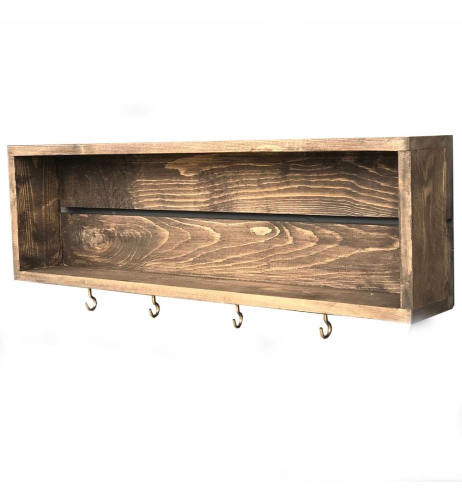 Dekoratives Wandregal aus Holz, 100 % Massivholz