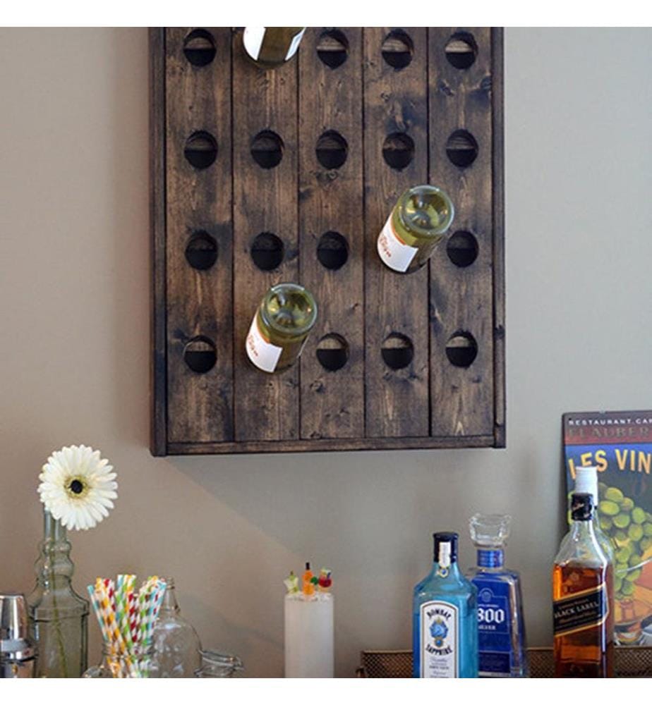 Weinregal aus Holz, 100 % Massivholz