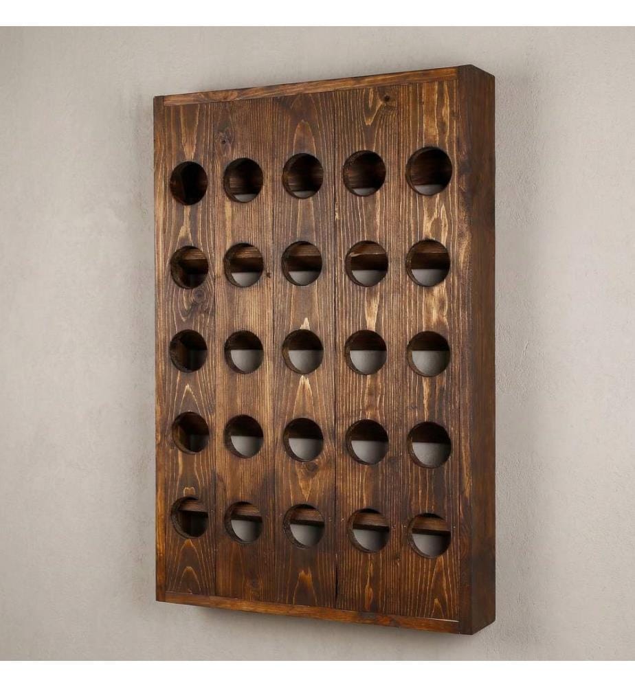 Weinregal aus Holz, 100 % Massivholz