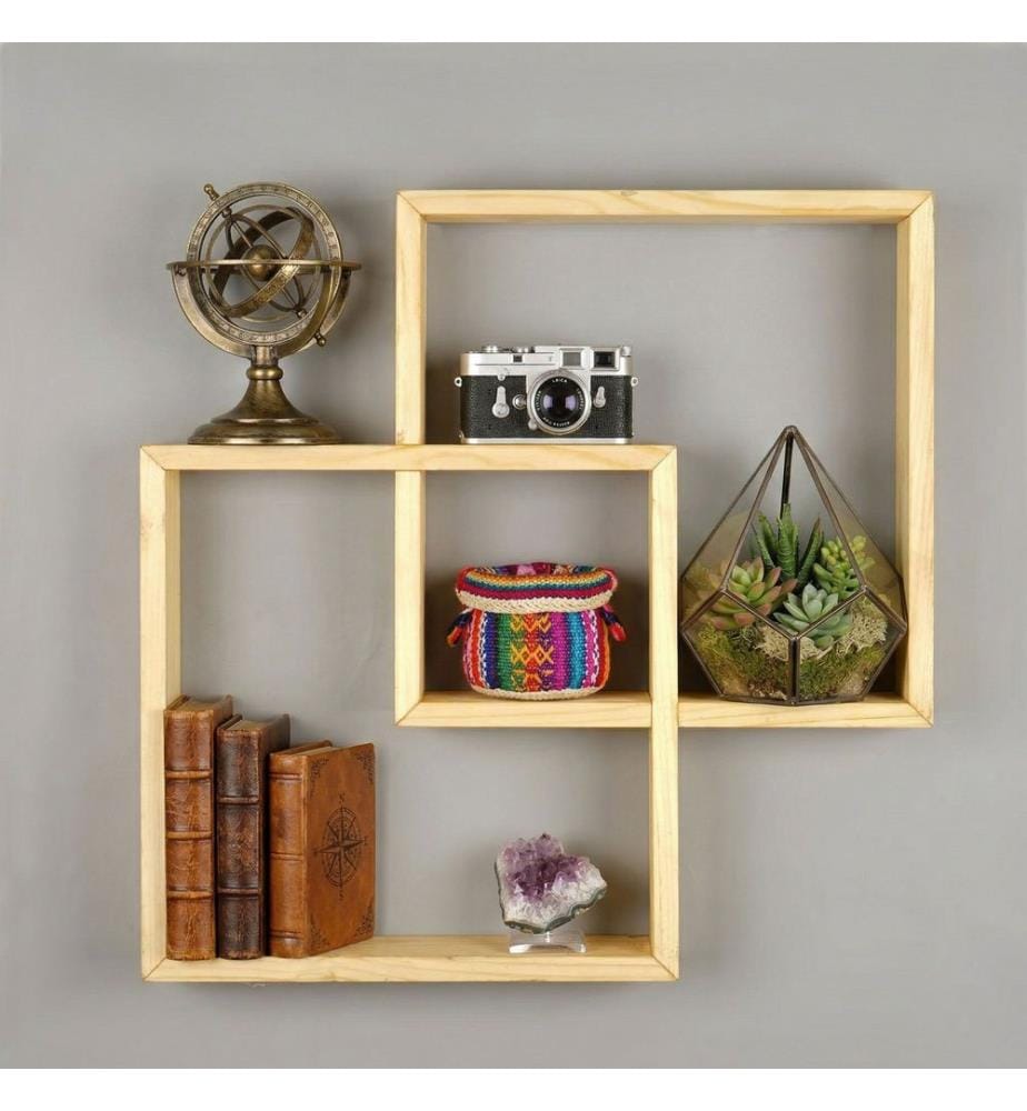 Dekoratives Wandregal aus Holz, 100 % Massivholz