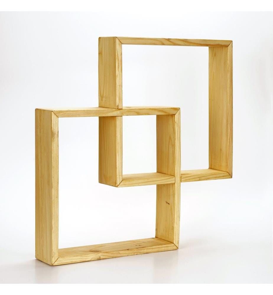 Dekoratives Wandregal aus Holz, 100 % Massivholz