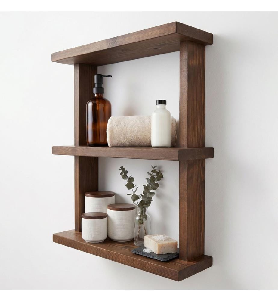 Dekoratives Wandregal aus Holz, 100 % Massivholz