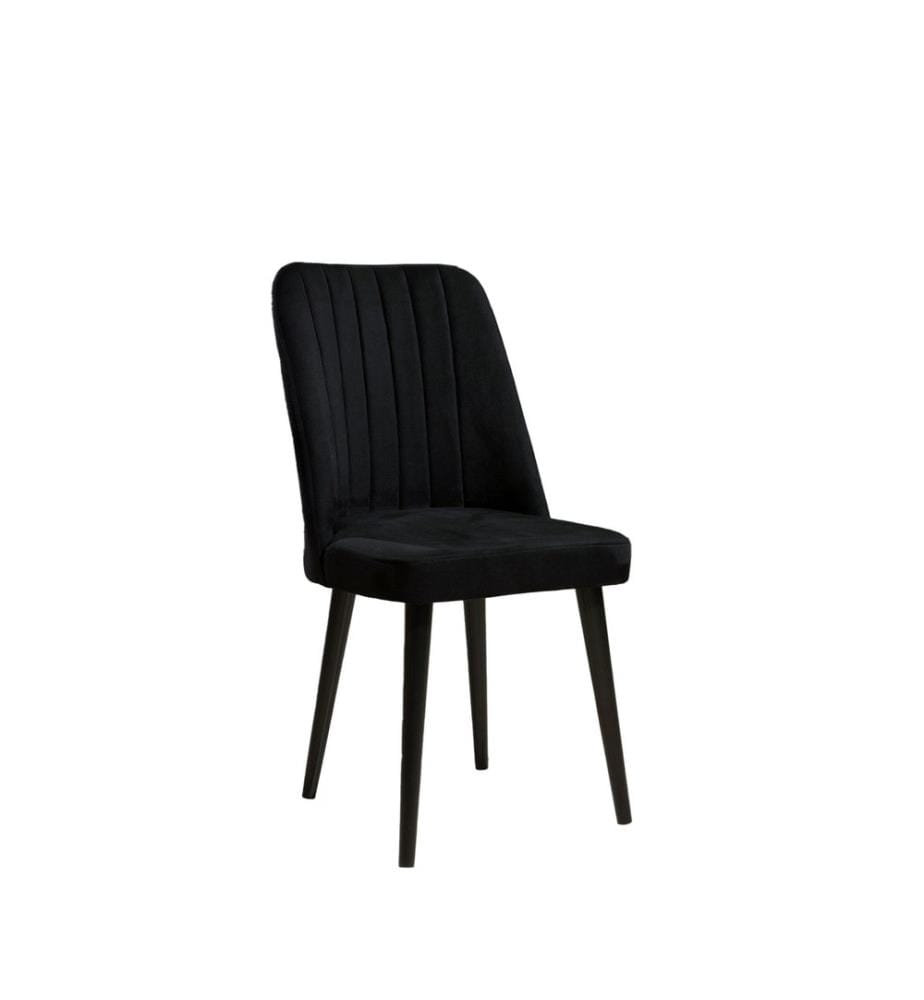 Stuhl Set , 2 Stück, Schwarz, MDF, Stoff: Polyester
