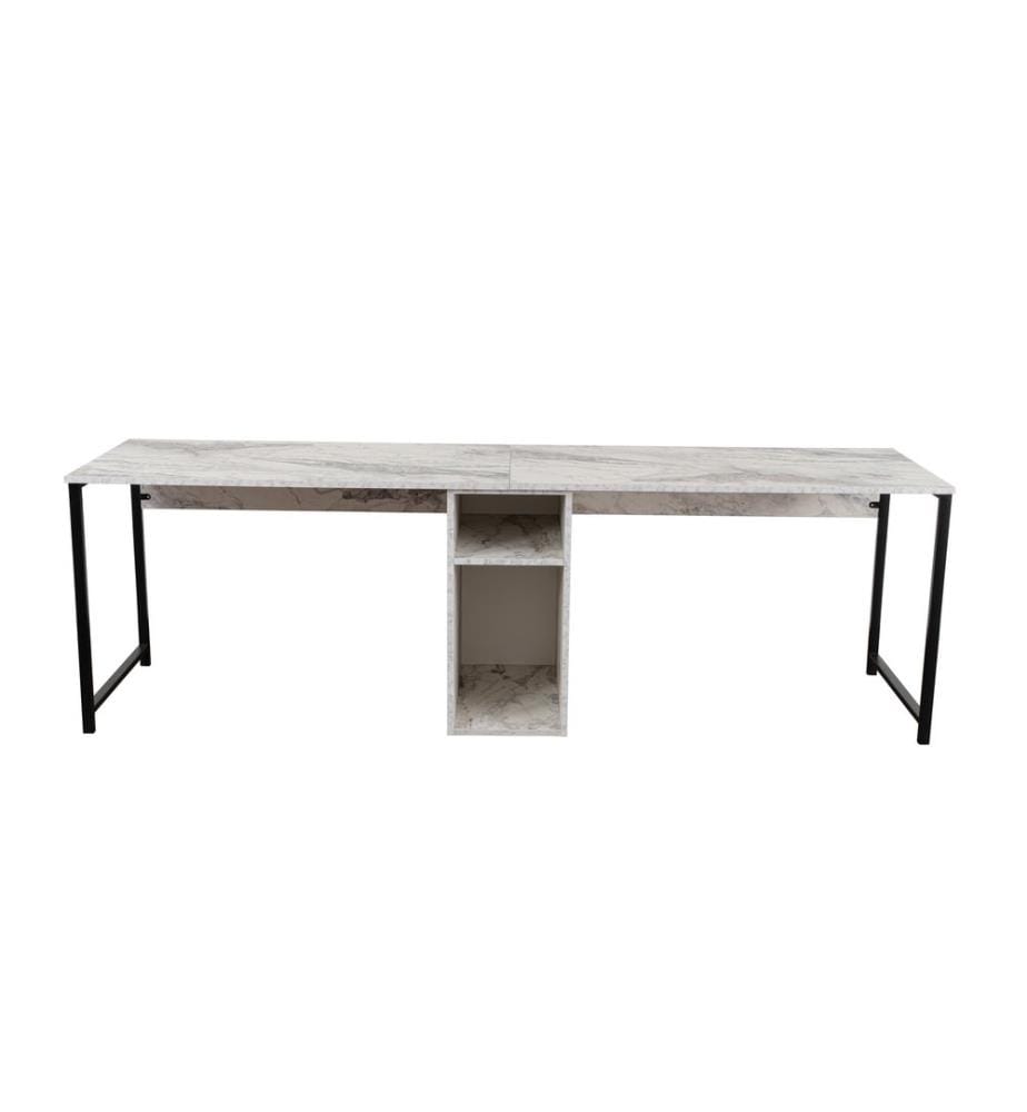 Bureau, Freesia, Marbre, Noir, PANNEAUX DE PARTICULES 100 % REVÊTUS DE MÉLAMINE