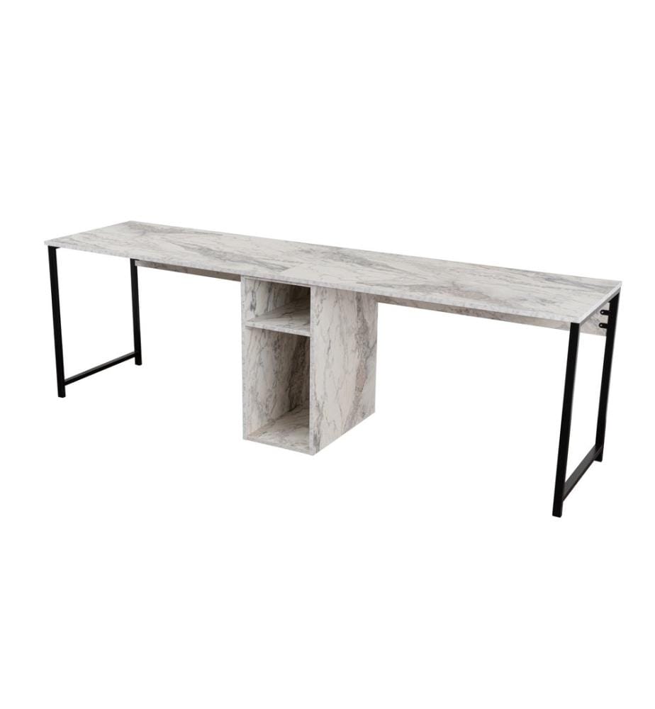 Bureau, Freesia, Marbre, Noir, PANNEAUX DE PARTICULES 100 % REVÊTUS DE MÉLAMINE