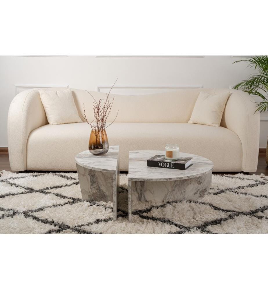 Table basse, marbre freesia, 100 % PANNEAUX DE PARTICULES ENDUITS DE MÉLAMINE