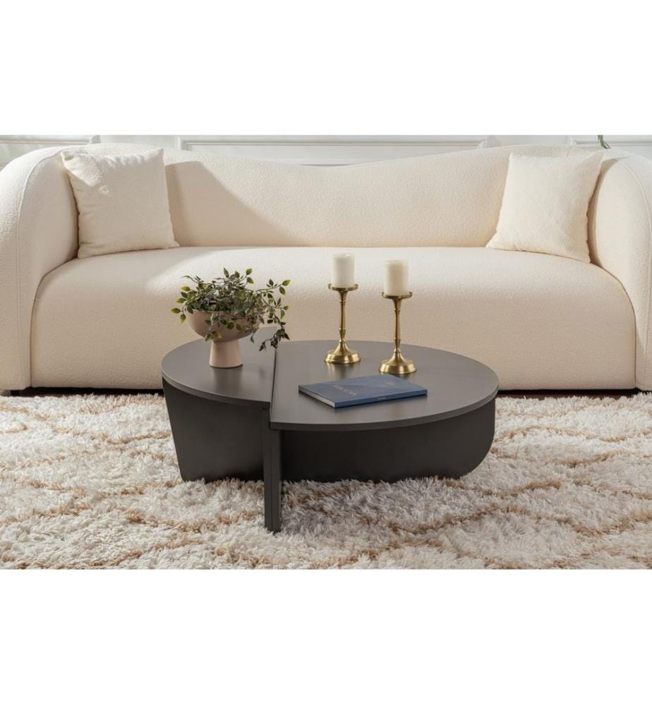 Table basse, Anthracite, PANNEAU DE PARTICULES 100 % REVÊTU DE MÉLAMINE