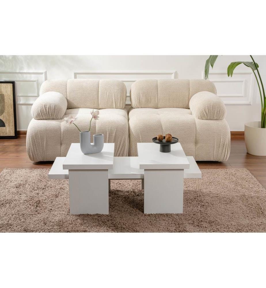 Couchtisch, Holzweiss, 100 % MELAMINBESCHICHTETE SPANPLATTE