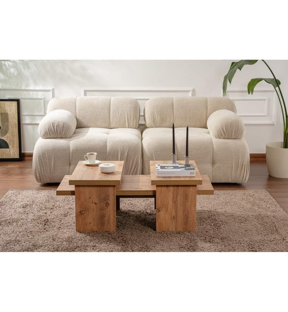 Table basse, pin Atlantique, panneau de particules 100 % mélaminé