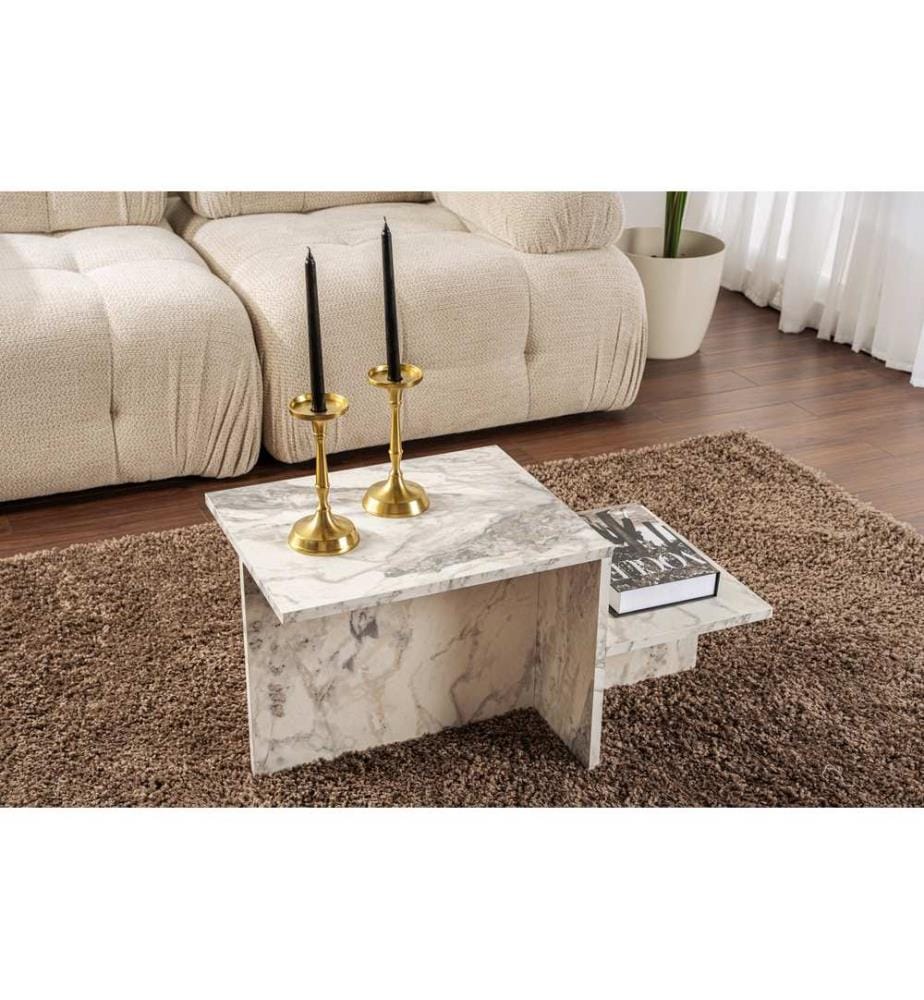 Table basse, marbre freesia, 100 % PANNEAUX DE PARTICULES ENDUITS DE MÉLAMINE