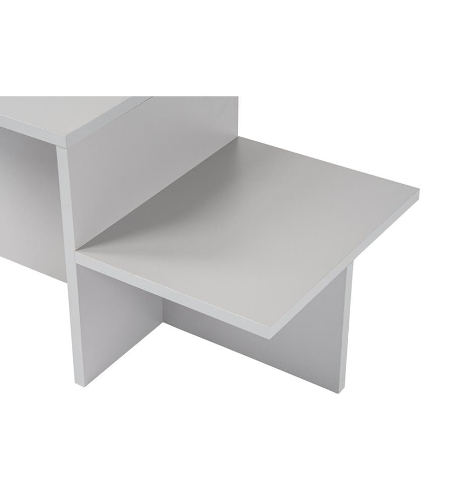 Table basse, grise, PANNEAU DE PARTICULES 100 % MÉLAMINÉ
