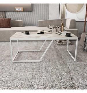 Bianco, Tavolini Da Caffè, 48X120X60 cm, Piastra Di Particelle Con Rivestimento A Melamina