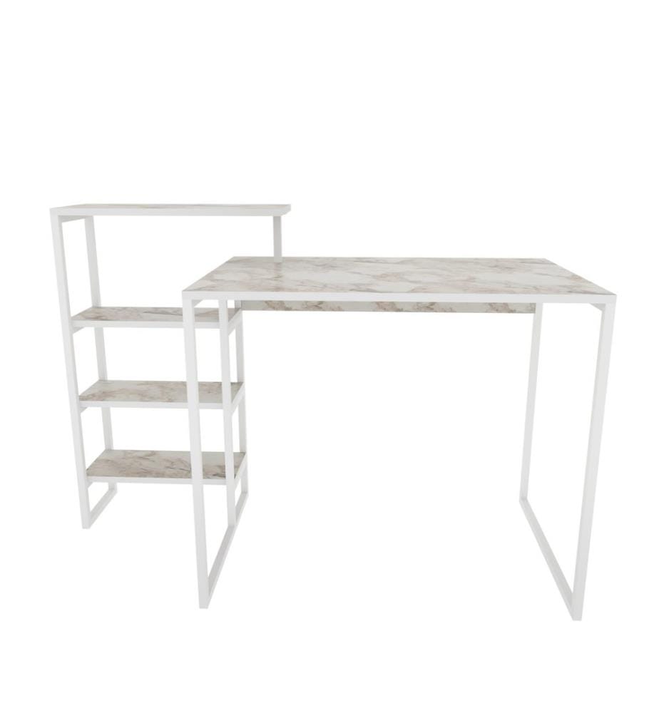 Bianco, Tavolini, 76.8X133X60 cm, Piastra Di Particelle Rivestita Con Melamina
