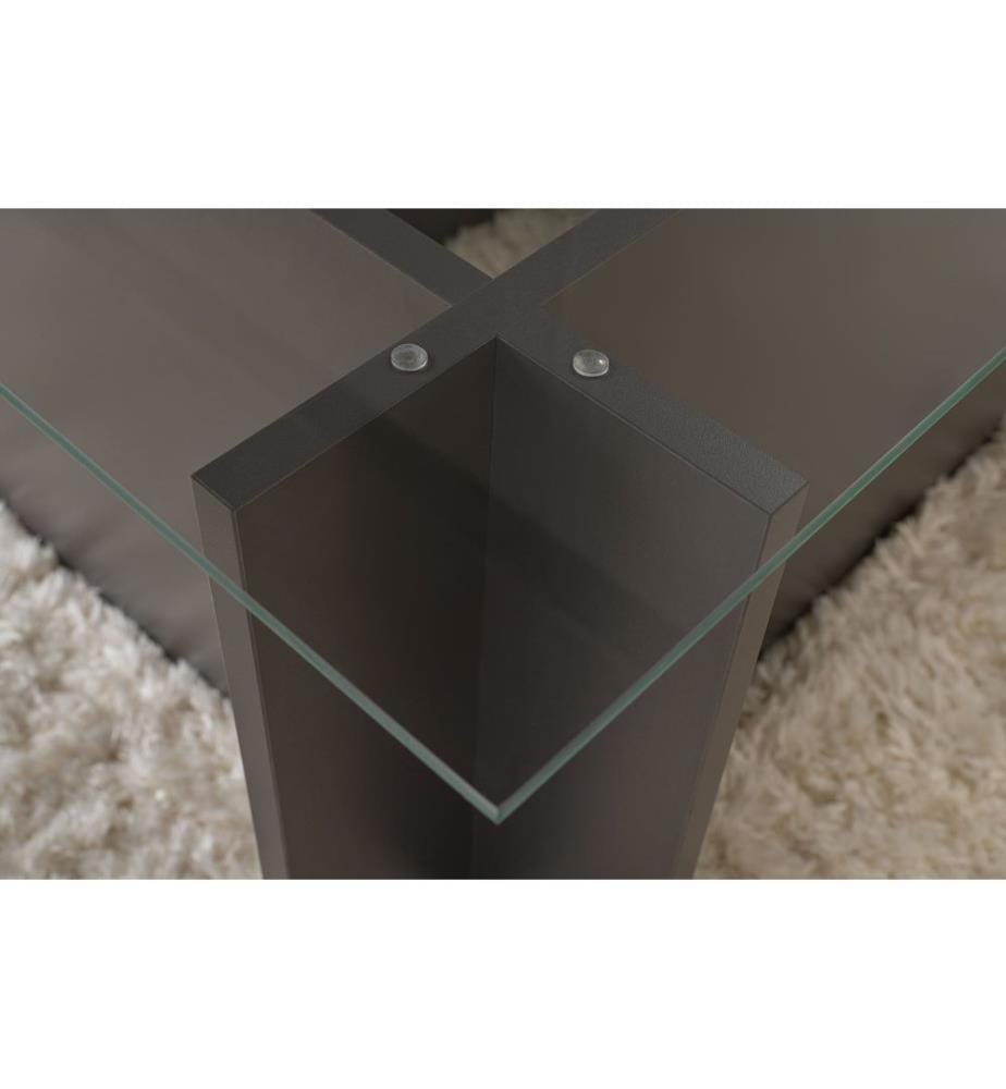 Table basse, anthracite, 100 % VERRE TREMPÉ, structure : 100 % PANNEAUX DE PARTICULES REVÊTUS DE MÉLAMINE