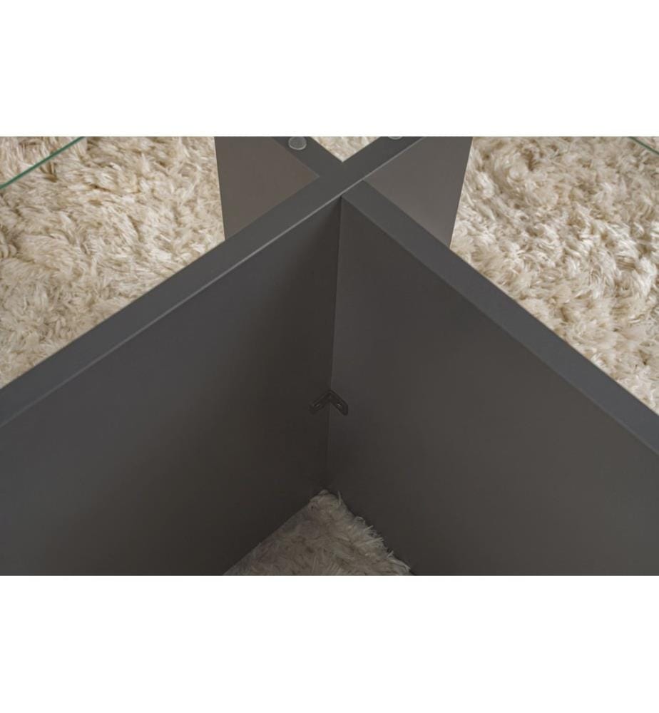 Table basse, anthracite, 100 % VERRE TREMPÉ, structure : 100 % PANNEAUX DE PARTICULES REVÊTUS DE MÉLAMINE