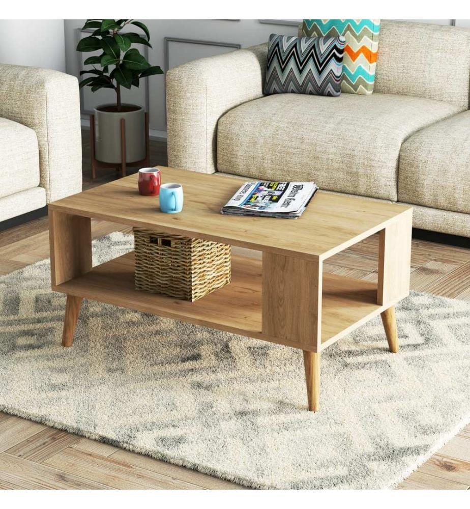 Eichenfarbig, Couchtische, 54X90X41,6 cm, Melaminbeschichtete Partikelplatte