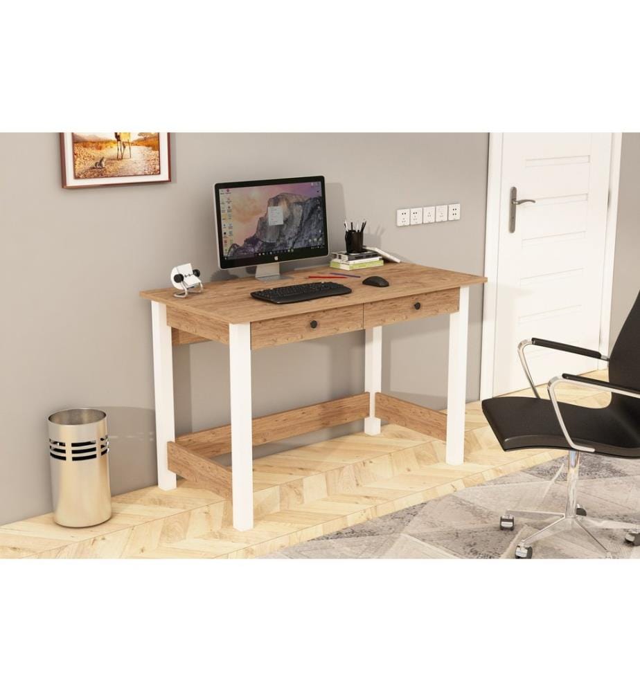 Bureau d'étude, pin atlantique, blanc, panneau de particules mélaminé