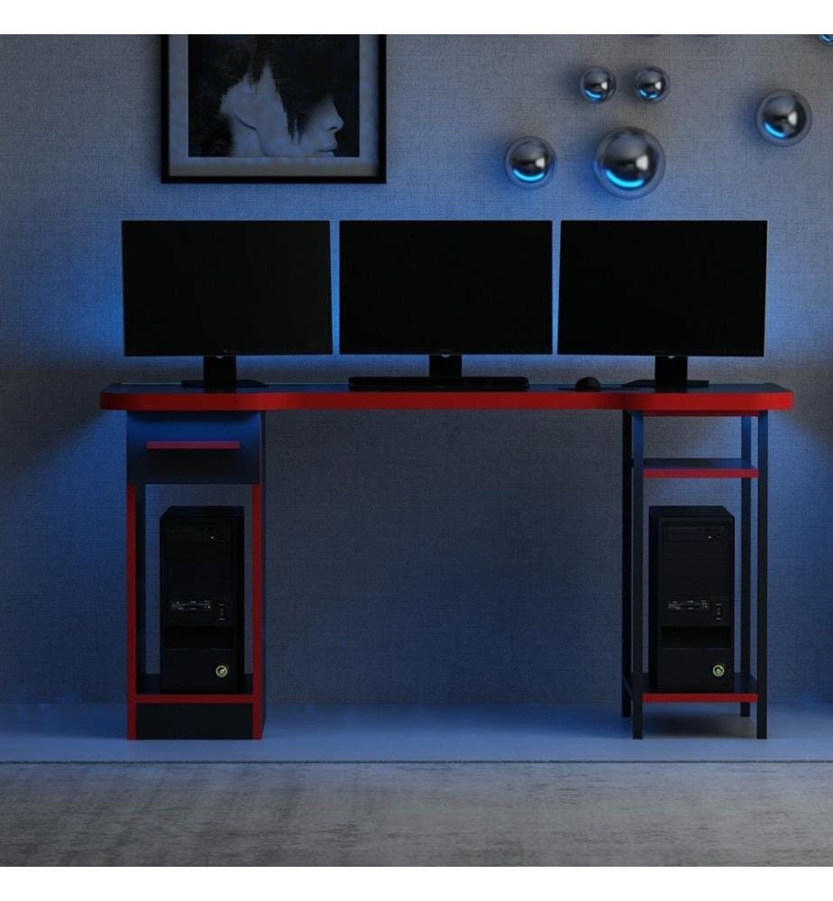 Pupitre de jeu, Noir, Rouge, Panneau de particules mélaminé
