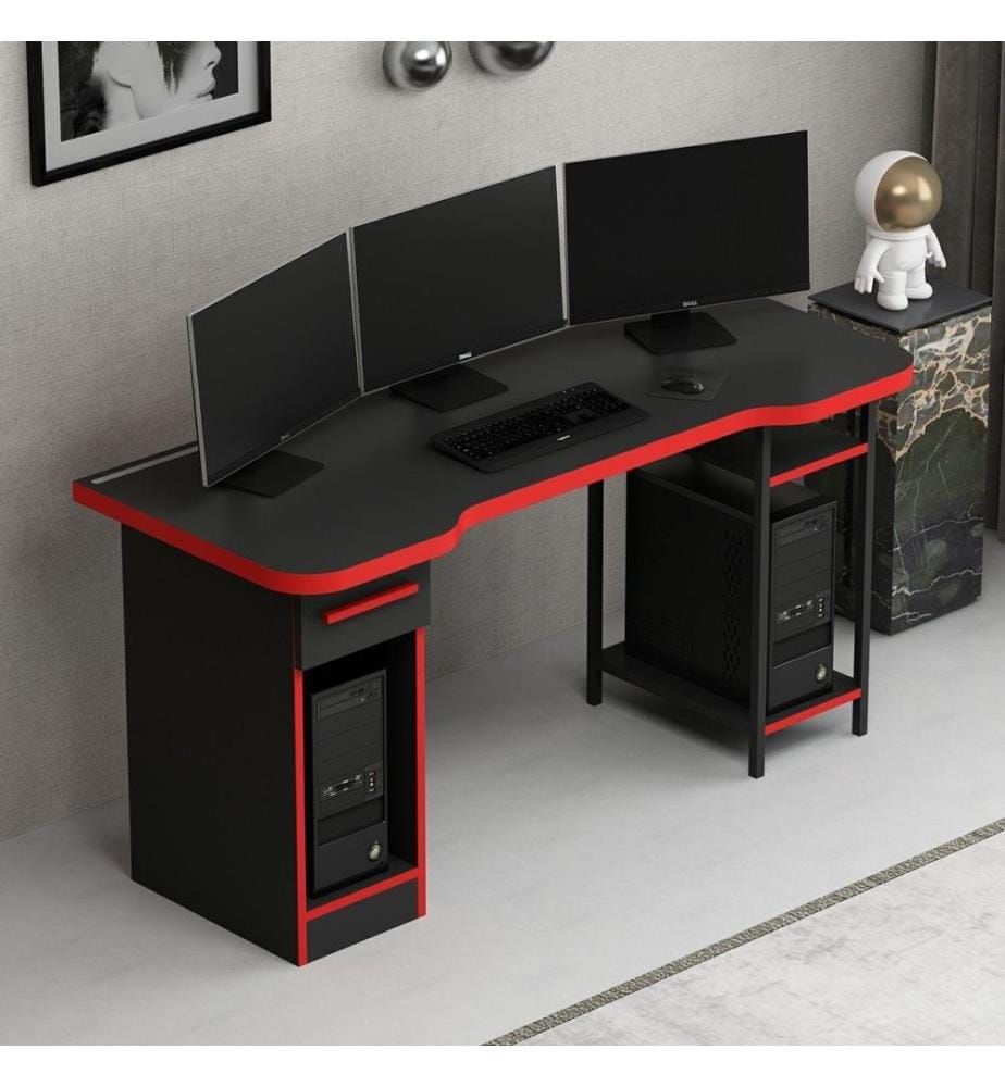 Pupitre de jeu, Noir, Rouge, Panneau de particules mélaminé