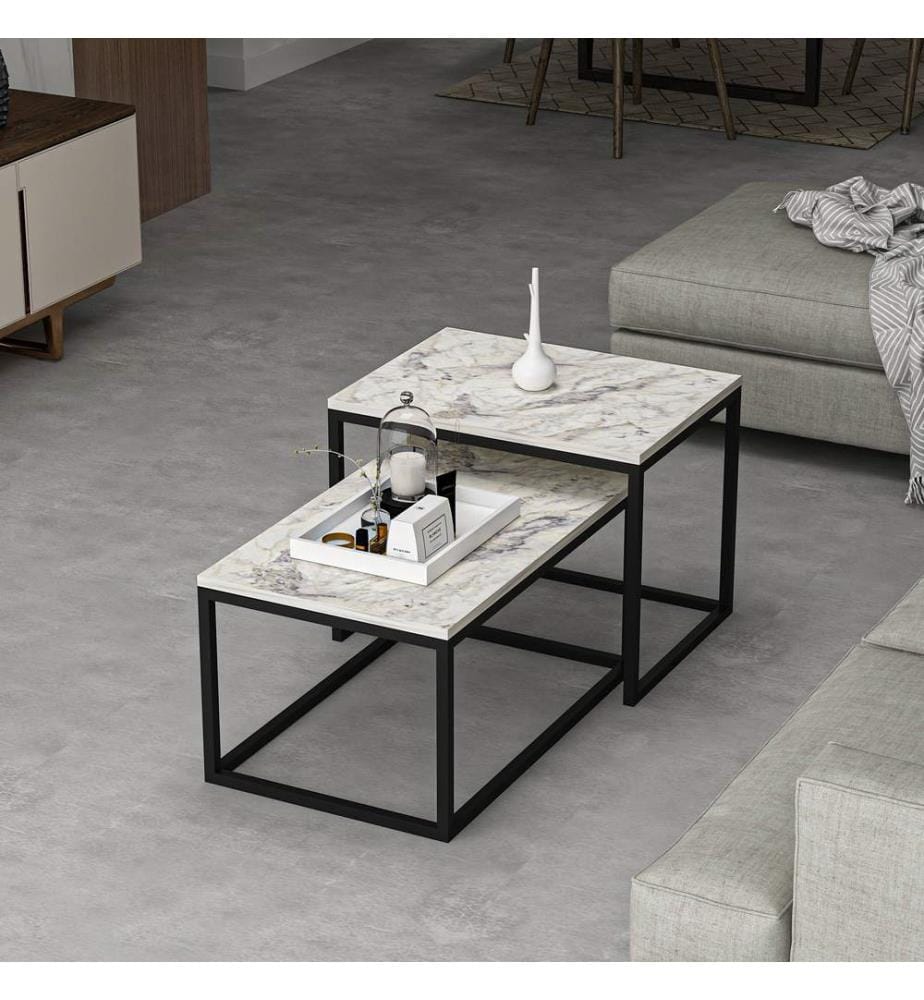 Table basse, marbre freesia, 100 % PANNEAUX DE PARTICULES ENDUITS DE MÉLAMINE
