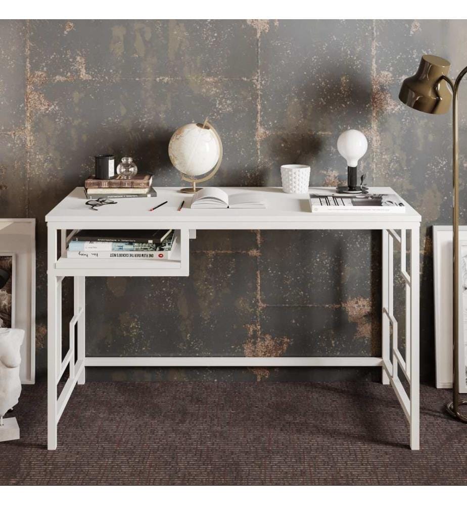 Bianco, Tavolini Da Caffè, 75X120X60 cm, Piastra Di Particelle Con Rivestimento A Base Di Melamina