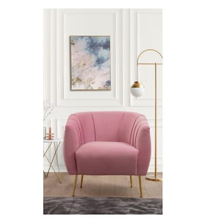Sedia Ad Ala, Rosa Polverosa, Legno Telaio Di Faggio , Chipboard