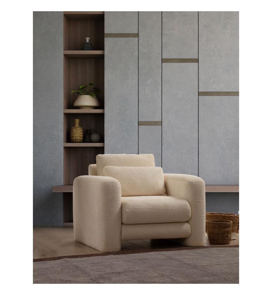 Ohrensessel, Beige, Gestell: Buchenholz / Chipboard, Stoff: 100% Polyester