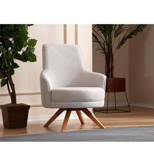 Ohrensessel, cremefarben, Gestell: BUCHENHOLZ / SPANPLATTE, Bezug: 100 % POLYESTER, Holzbeine