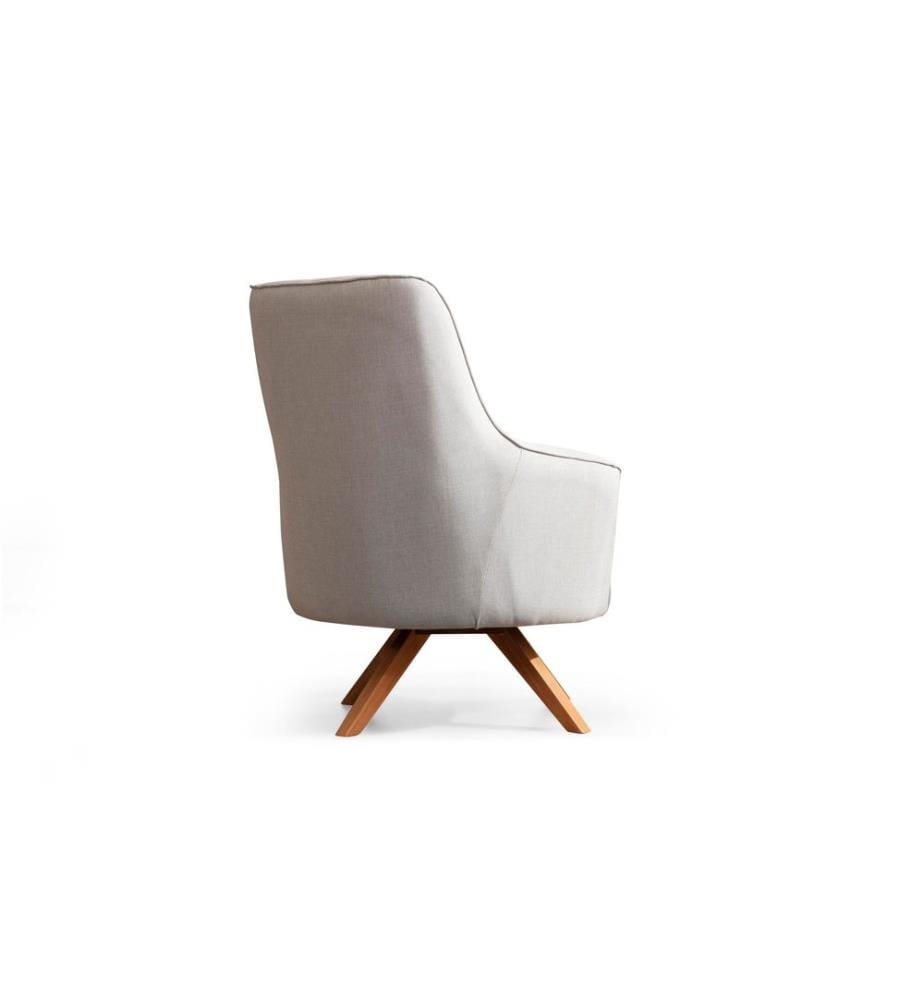 Ohrensessel, cremefarben, Gestell: BUCHENHOLZ / SPANPLATTE, Bezug: 100 % POLYESTER, Holzbeine