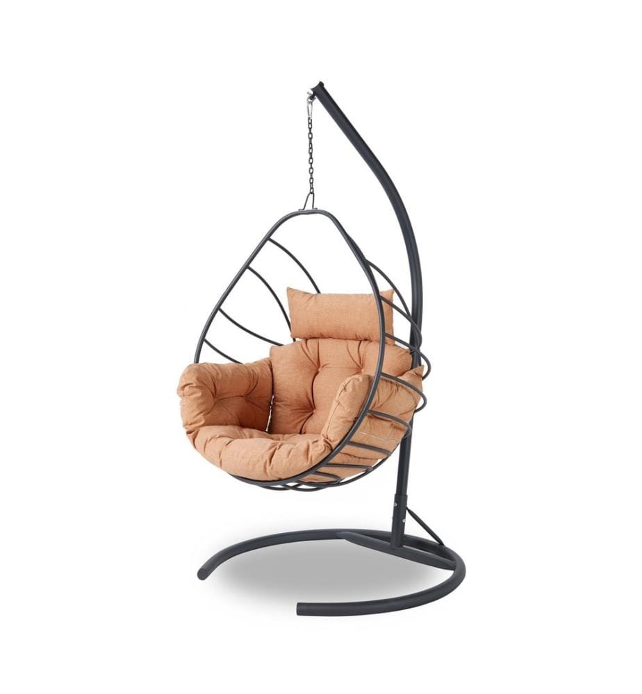 Antracite, Sedie A Dondolo, 215X120X60 cm, Metallo Telaio