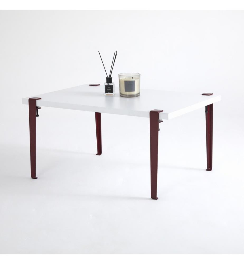Tavolino, Bianco Borgogna, Disco Particella Con Rivestimento