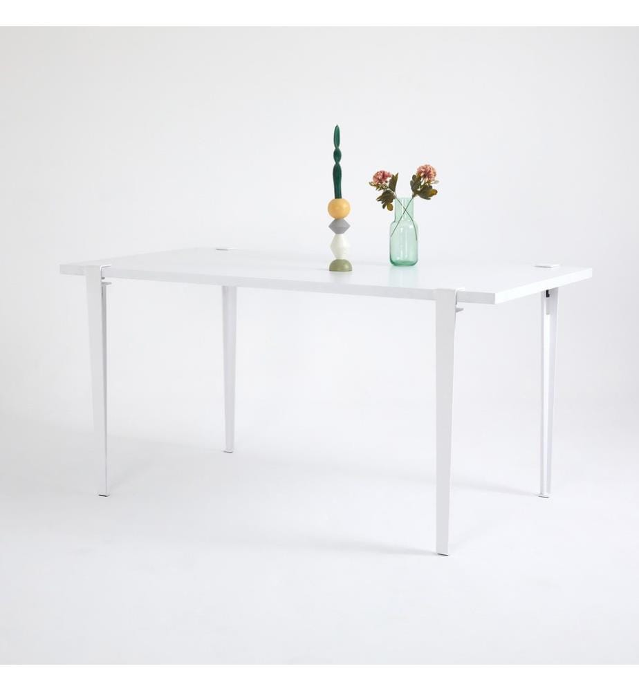 Tavolo Da Pranzo, Bianco, Piastra Di Particelle Rivestita Di Melamina