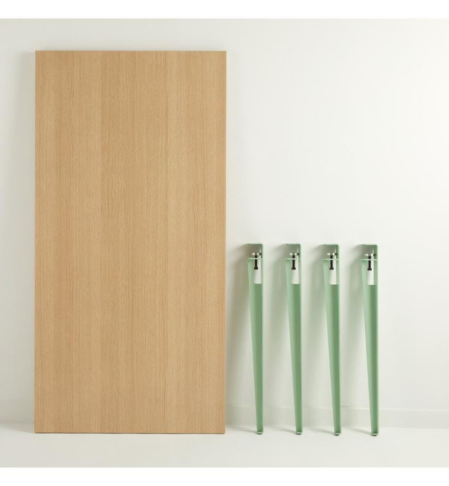 Tavolo Da Pranzo, Legno Verde Menta, Piastra Di Particelle Rivestita