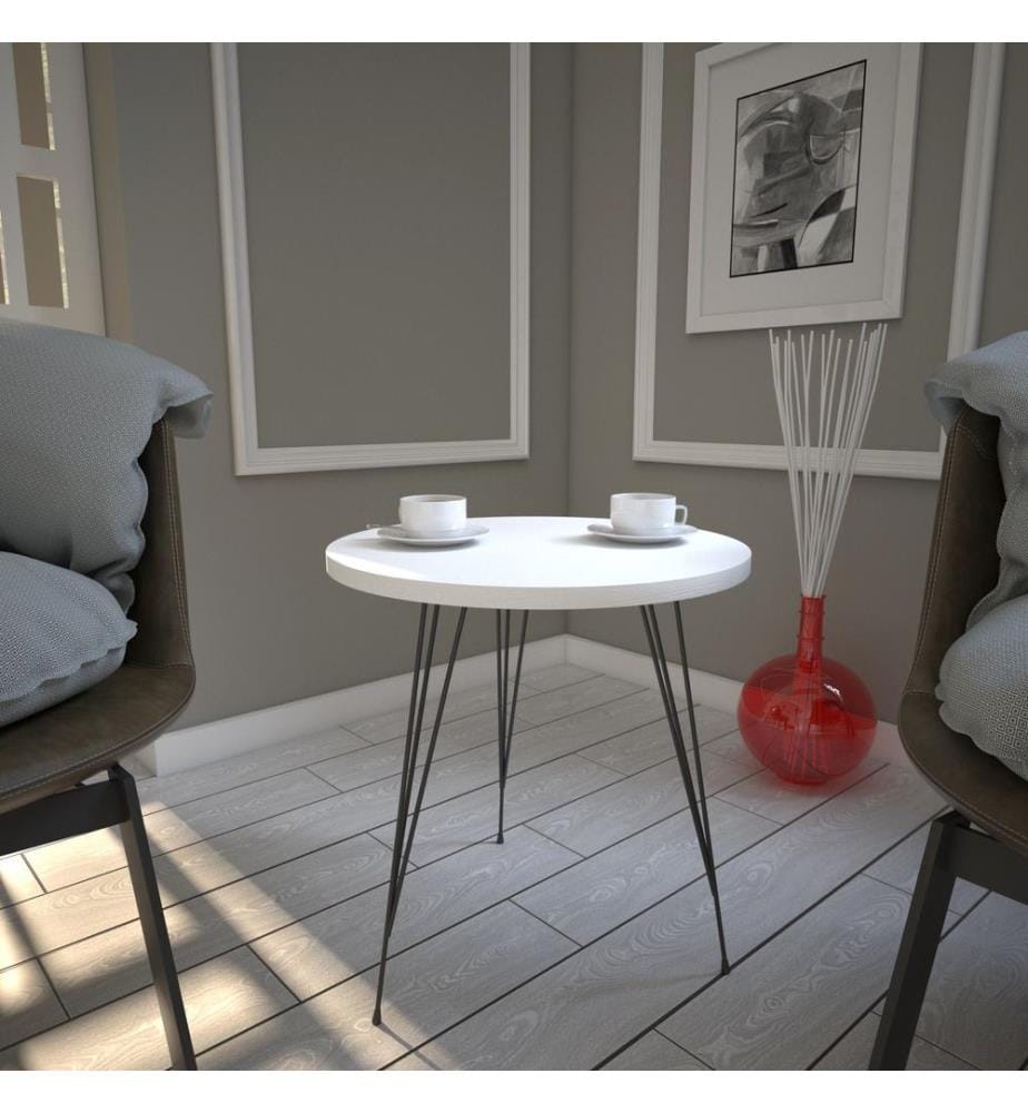 Bianco, Tavolini Da Caffè, 44X40X40 cm, Piastra Di Particelle Con Rivestimento A Melamina