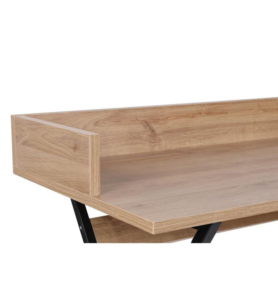 Eichenfarbig,Schwarz, Couchtische, 50X100X89 cm, Melaminbeschichtete Partikelplatte