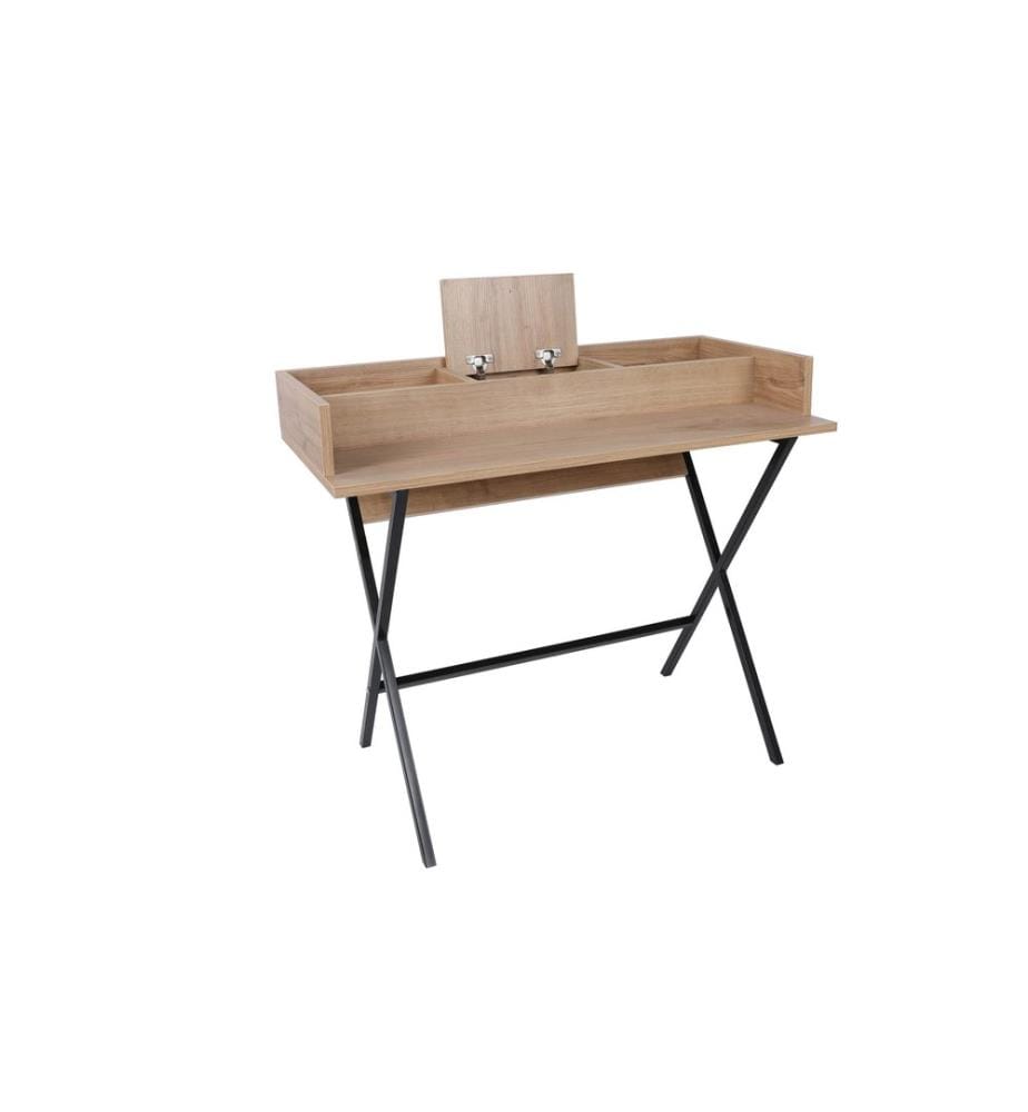 Make-up Table, WalnutBlack, Melamine Coated Particle Board