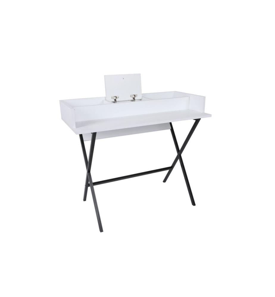 Bianco, Tavolini, 50X100X89 cm, Piastra Di Particelle Con Rivestimento A Melamina
