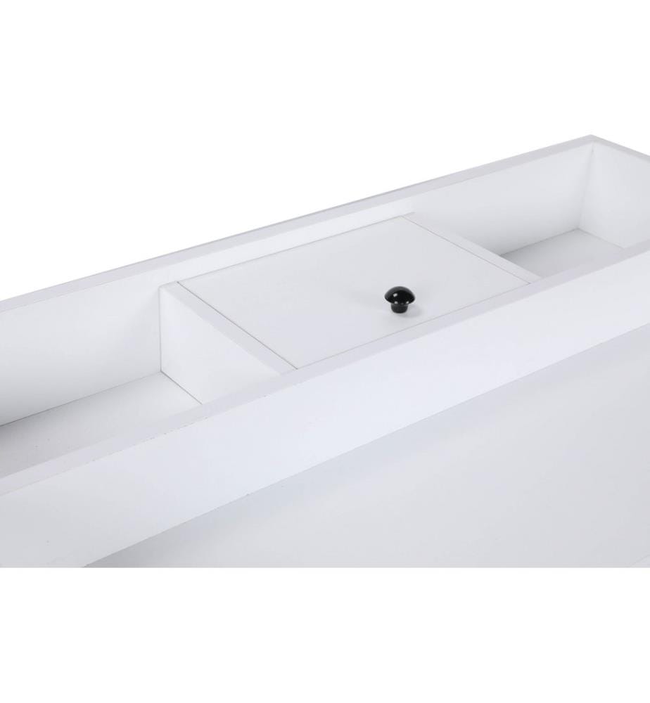 Bianco, Tavolini, 50X100X89 cm, Piastra Di Particelle Con Rivestimento A Melamina