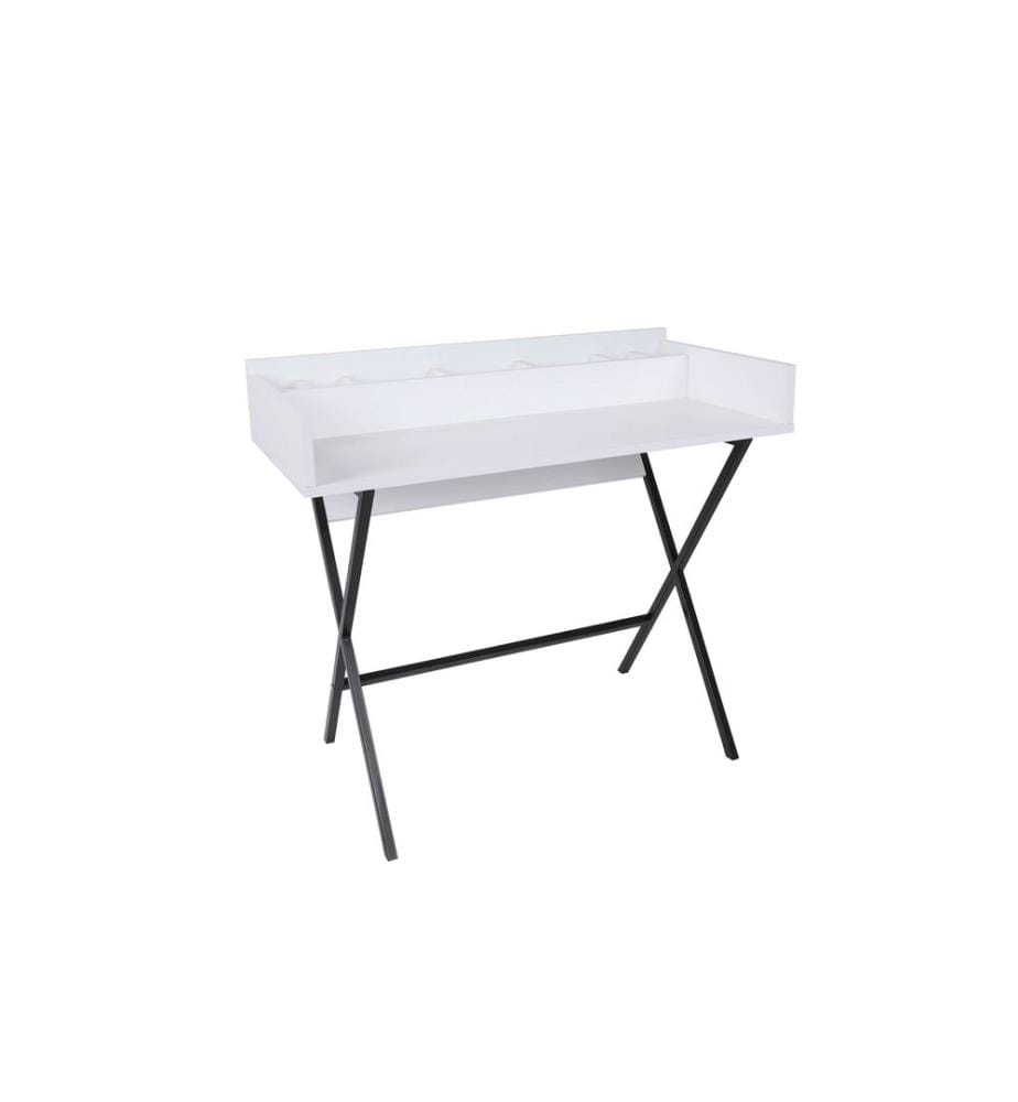 Bianco, Nero, Tavolini, 50X100X89 cm, Piastra Di Particelle Con Rivestimento A Base Di Melamina