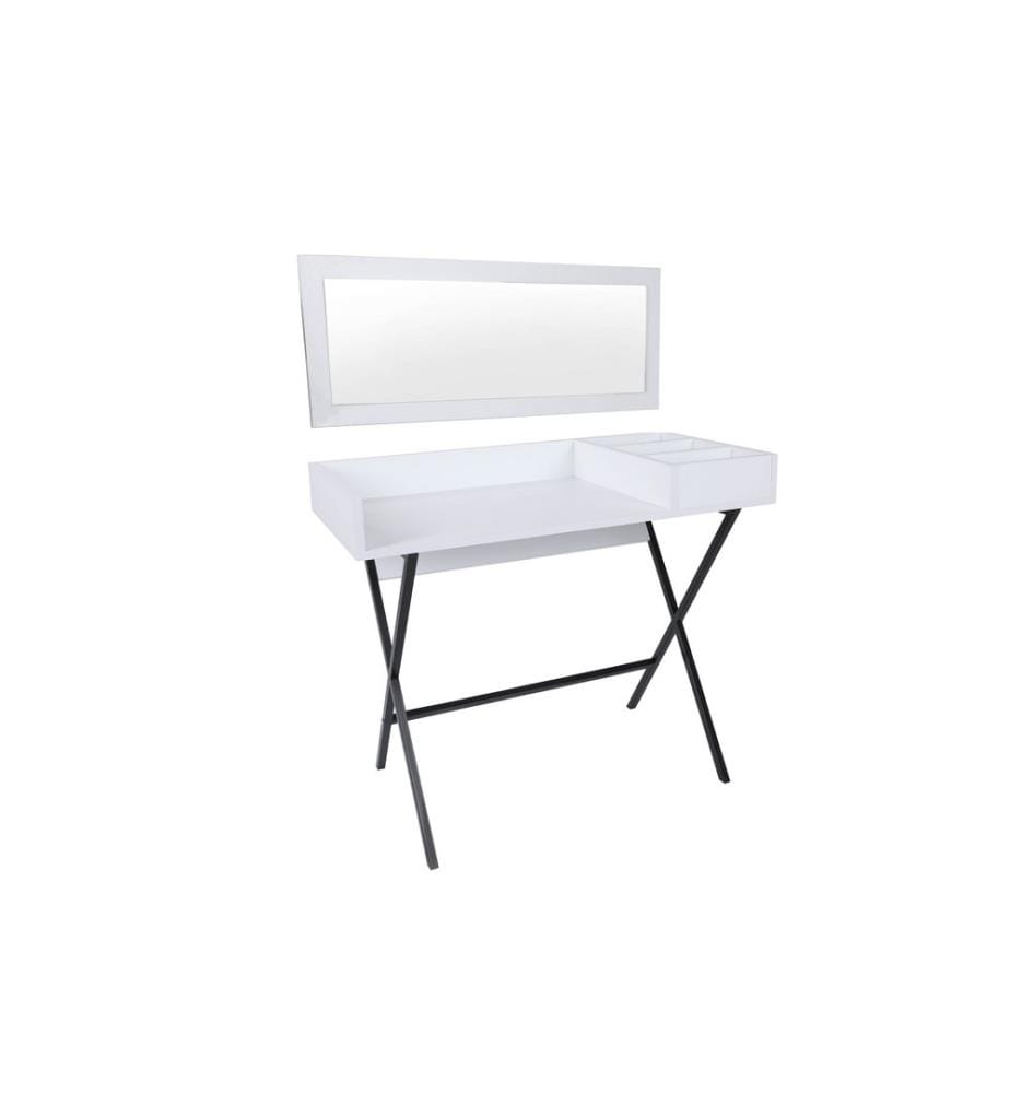 Blanc, Noirs, Tables Basses, 50X100X89 cm, Plaque De Particules Enrobée De Mélamine