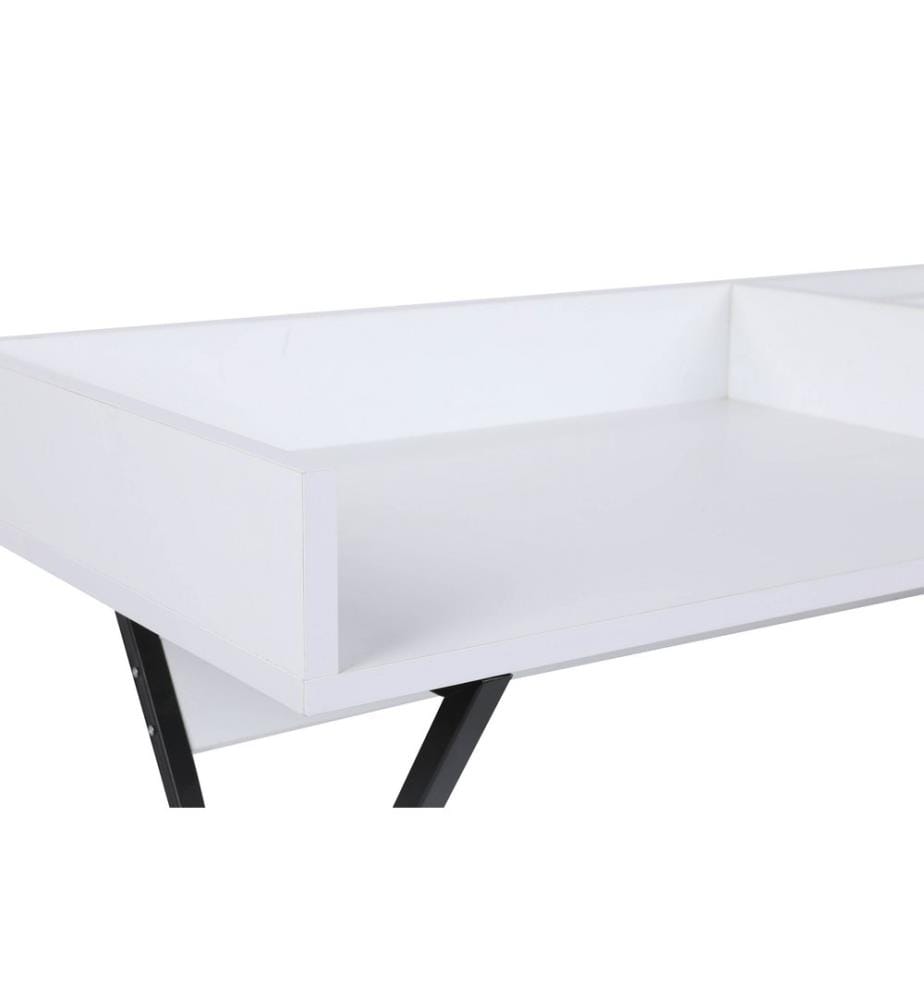 Blanc, Noirs, Tables Basses, 50X100X89 cm, Plaque De Particules Enrobée De Mélamine