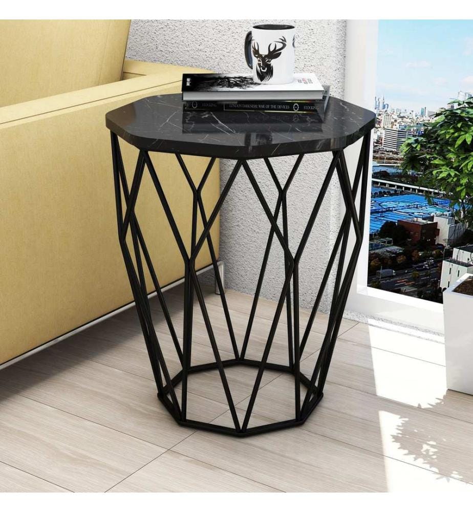 Nero, Tavolini Da Caffè, 57X46X46 cm, Piastra Di Particelle Con Rivestimento Melamina