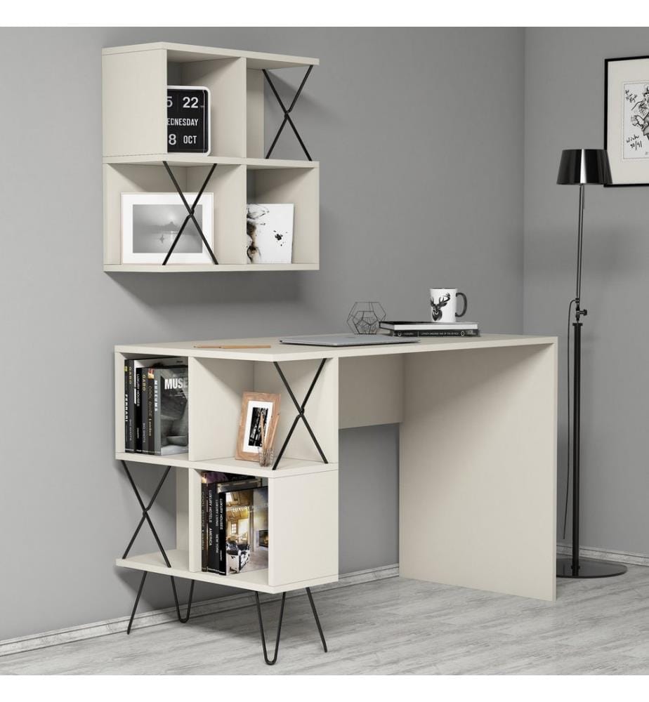 Crema, Nero, Tavolini Da Caffè, 78.8X120X60 cm, Piastra Di Particelle Rivestita Con Melamina