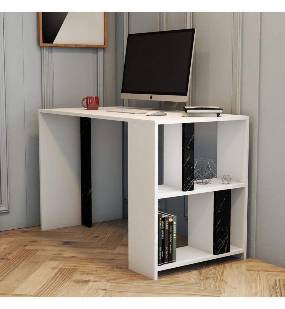 Study Desk, WhiteBlack, Melamine Coated Particle Board