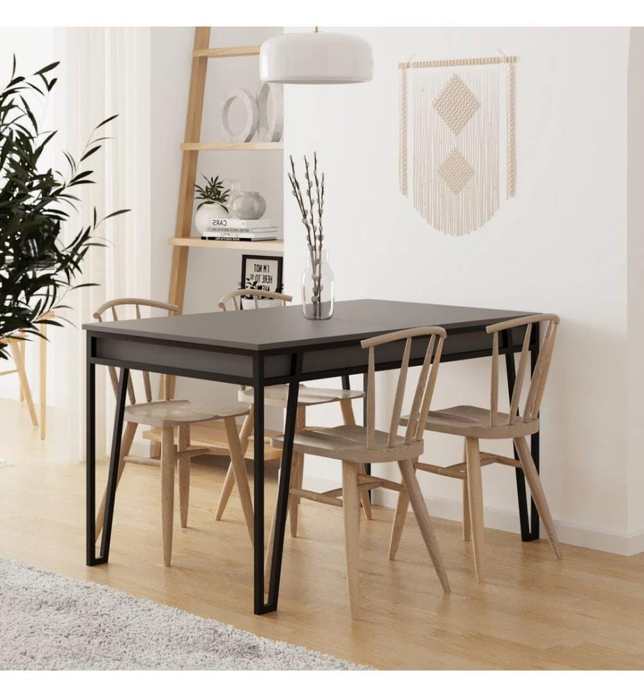 Antracite, Tavolini Da Caffè, 76X132X80 cm, Piastra Di Particelle Con Rivestimento A Melamina