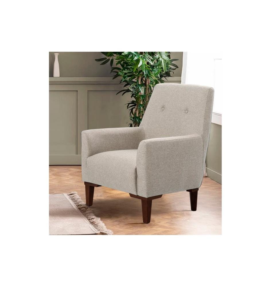Ohrensessel, Creme, Walnuss, Gestell: Hainbuche & Fir Tree, Stoff: 100% Polyester